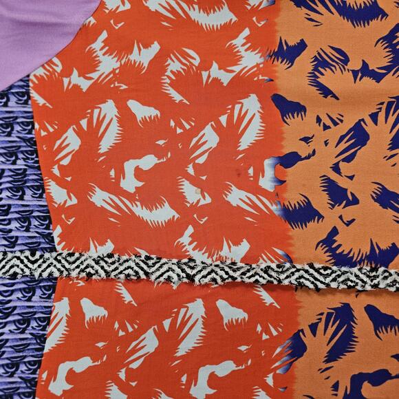 Y2K Vtg Save The Queen Italy Patchwork Knit Dress Multi Print Boho Small - Picture 8 of 11